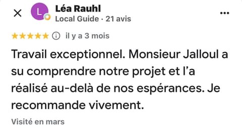 Avis Google 5 étoiles laissé par Léa Rauhl (capture d'écran)